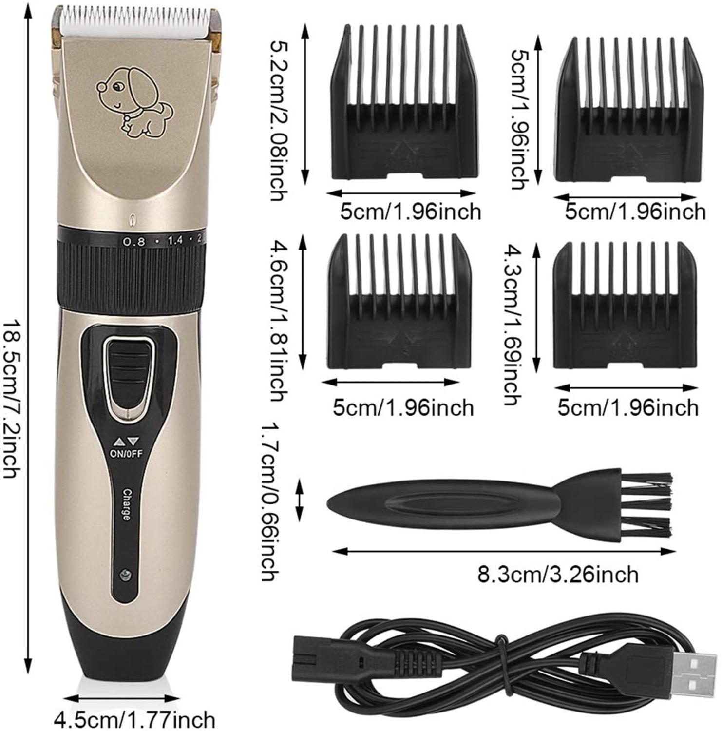 Elektrische hondentrimmer, snijmachine, scheerapparaat, schaar, tondeuse voor huisdieren en katten, verzorgingsset voor dieren, tondeuse met usb-oplaadfunctie