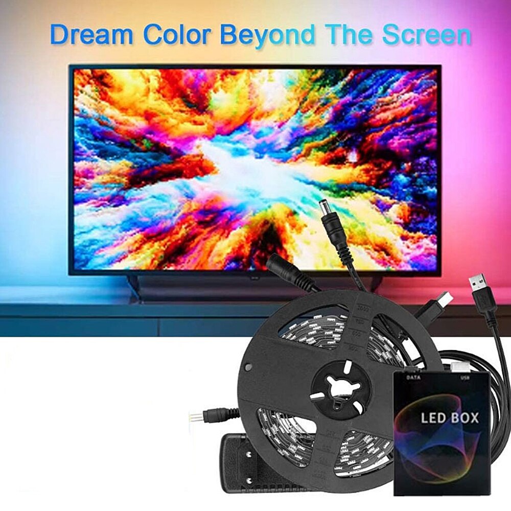 DIY Ambilight RGB USB 60 LED Strip Light Computer HDTV TV Desktop PC Screen Backlight Lighting 5M Ambilight Kit Droshipping