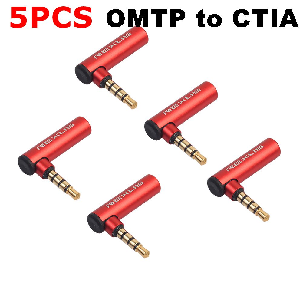 90 Degree Headphone Audio Microphone Jack Stereo Plug Connector 3.5mm Male to Female Right Angled Adapter Converter for REXUS