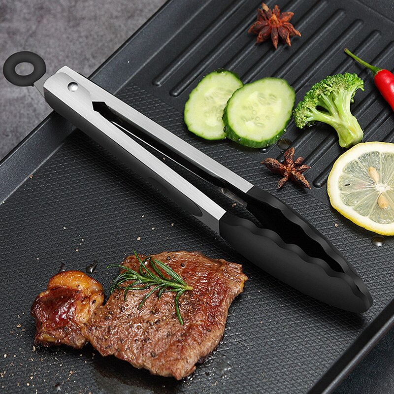 Pinzas de cocina de silicona para barbacoa, tensores para carne y sartén, para cocinar a la parrilla, utensilios de cocina