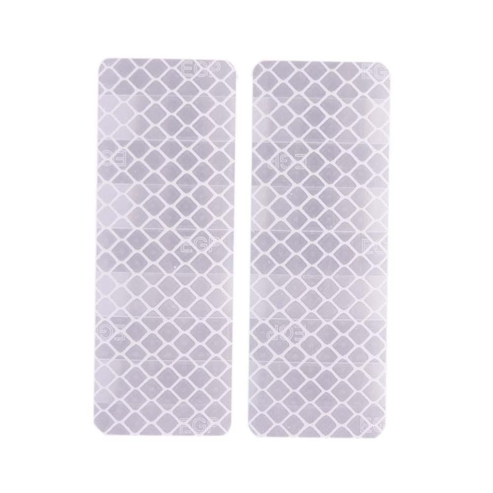 2/4Pcs Reflective Sticker Traffic Safety Warning Mark Car Reflective Strip Tape Luminous Car-styling Bumper Decals Auto Decor: White 2pcs