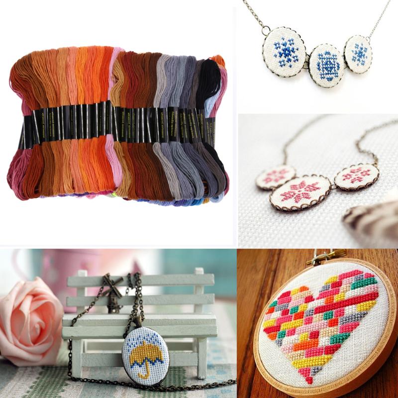Hilo de bordar de poliéster para manualidades, ovillos de costura hechos a mano, accesorios para tejer, 100 colores