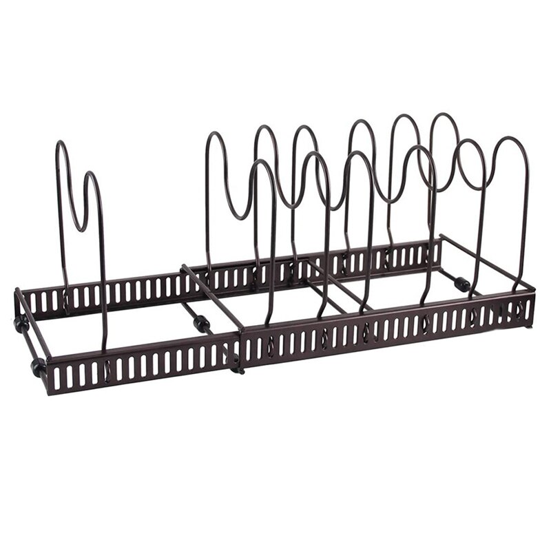 Estante ajustable para ollas y sartenes, organizador de Metal expandible, soporte para utensilios de cocina para horno y almacenamiento de utensilios de cocina: Default Title