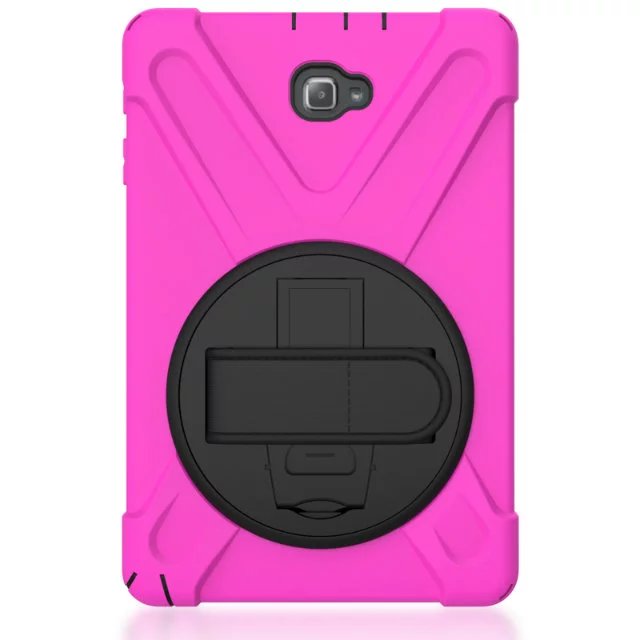 Funda para tableta Samsung Galaxy Tab S3 9,7 T820 T825, protector seguro para niños, a prueba de golpes, resistente, de silicona dura, soporte para mano + bolígrafo: rose red