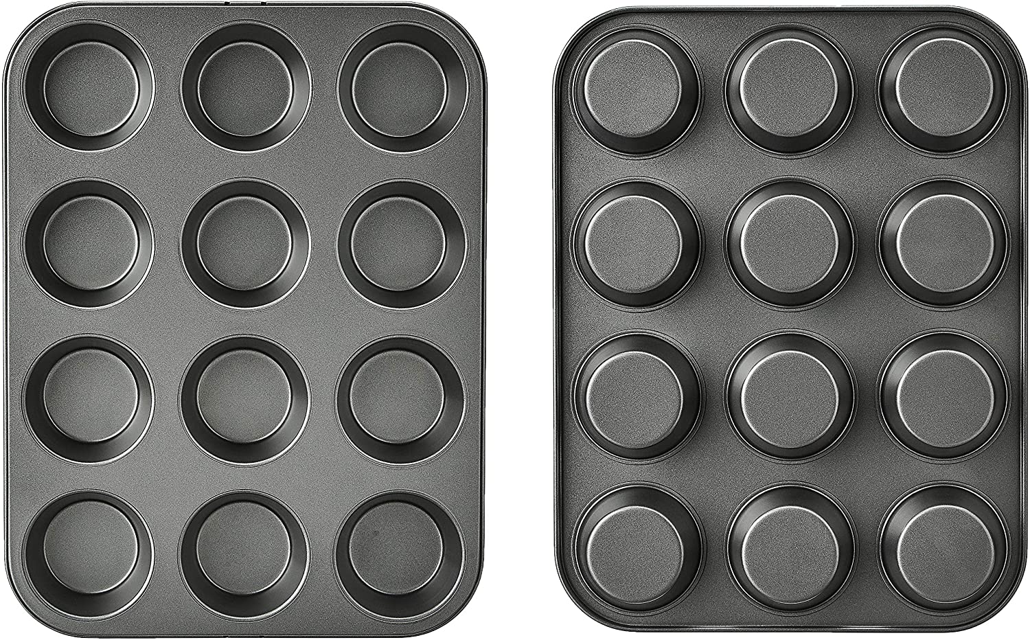 48-kops Cupcake Pan, Mini 48-kops Muffin Bakvorm Ronde Cupcake Pan Bakvorm voor Oven Bakken Bakvormen Kookaccessoire, Grijs
