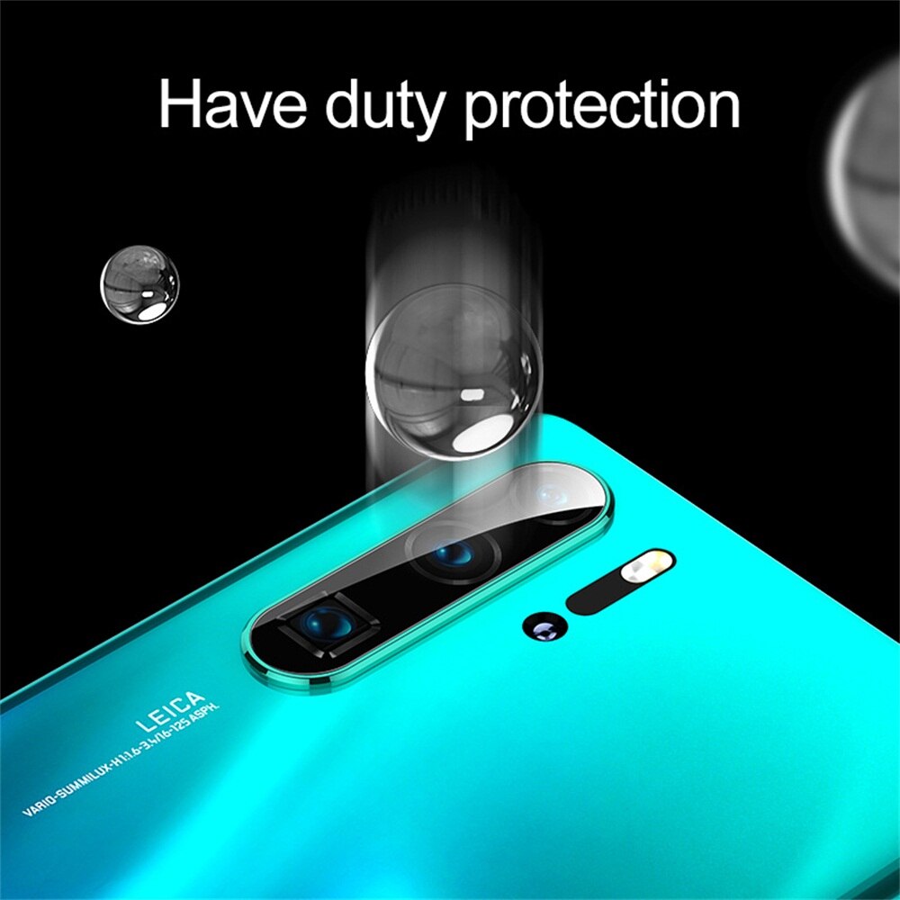 Luxury Camera Lens Protector 9H Tempered Glass Film Metal Protective Ring Cover HD Screen Guard Case for Huawei P30 pro Lite