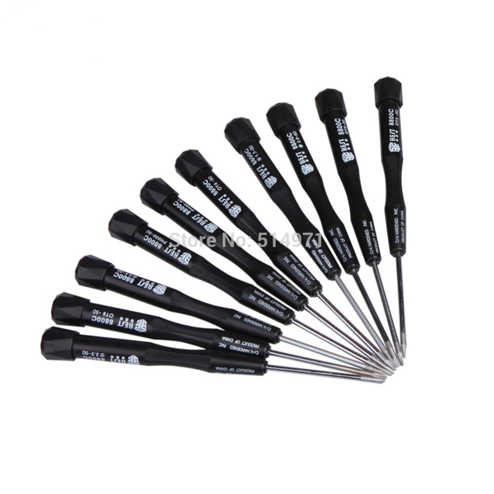 MEILLEUR Tournevis 10 en 1 T3 T4 T5 T6 P2 P5 PH00 PH000 Y2.5 Plat 2.0 ordinateur portable et téléphone portable PC Outils de Réparation D'ouverture Kit