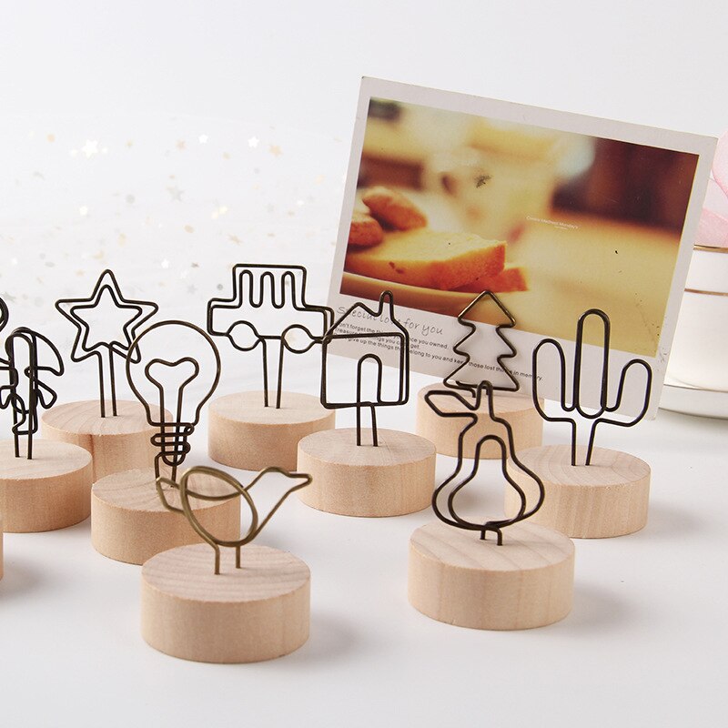 rond en bois Note Photo cadre pince numéro de Table porte-Photo de mariage pince Photo jwjz8