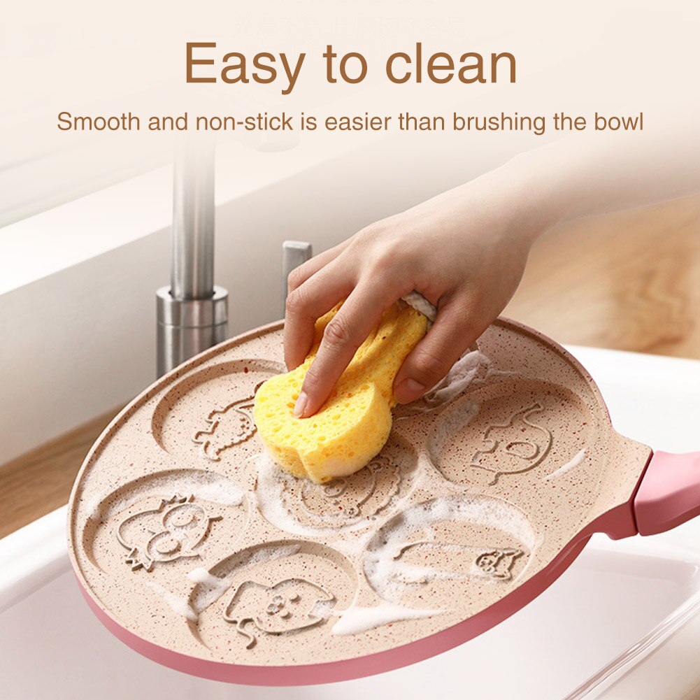 7 Holes Waffle Kitchen Flat Base Frying Pan Aluminum Alloy Omelette Pot Non-stick Baking Pancake Breakfast Cooking Household