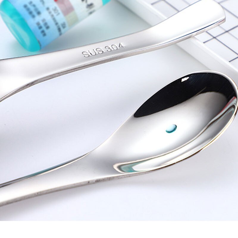 Stainless Steel Spoon Stir Bar Ice Spoon Highly Large Gold Rice Soup Kids Dessert Spoon Kitchen Dinner Tableware