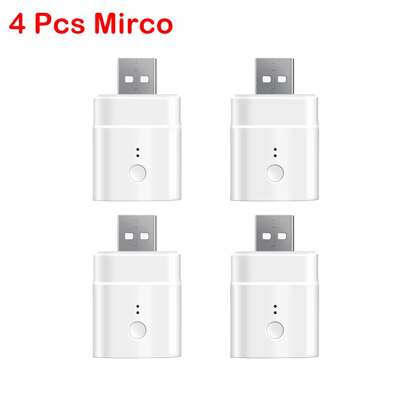 10/1Pcs SONOFF Mirco USB 5V Wireless USB Smart Adaptor Make USB Devices Smart via eWeLink APP Remote Control Alexa Google Home: 4 Pcs
