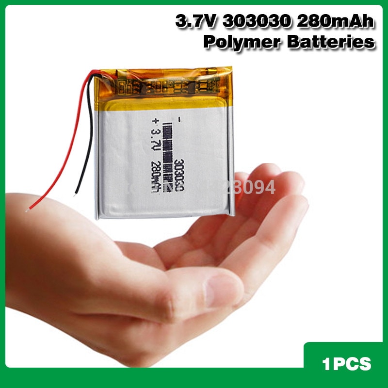 280mAh 3.7v 303030 Rechargeable Lipo Battery For GPS MP4 Camera Power Bank Tablet Electric Toys PAD DVD Lithium Polymer Battery: 1PCS