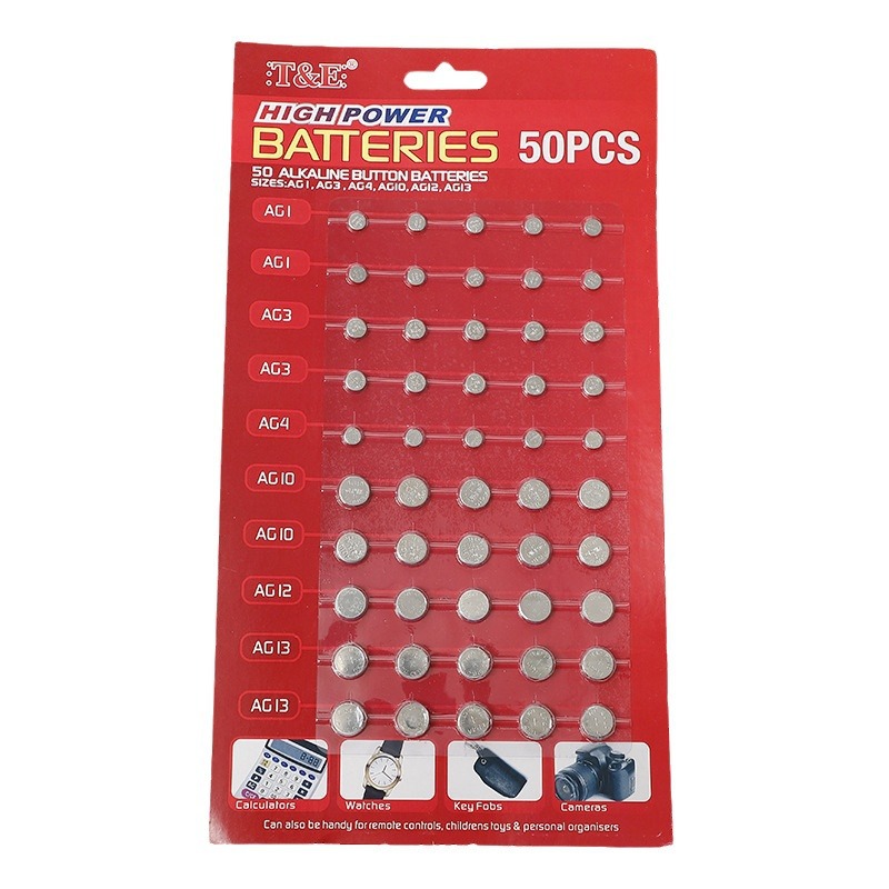 50 SZTUK 1,55 V AG13 pila LR44 L AG1 AG3 AG4 AG10 AG12 SR44 Baterie guzikowe A76 LR1154 GP7 Zegarek na monety Zabawki Zdalna bateria: żółty