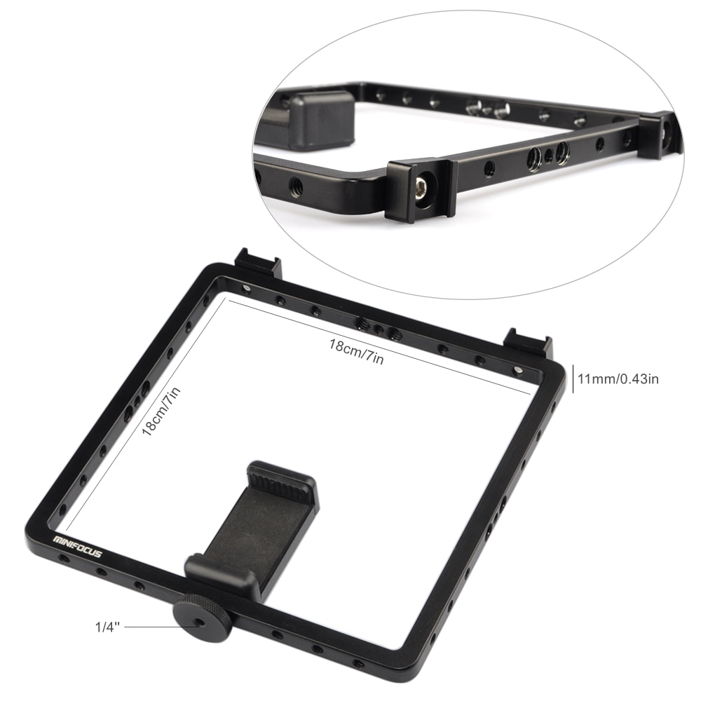 Smartphone Video Rig Handle Stabilizer Live Broadcast Aluminum Bracket with Cold Shoe Cell Phone Vlogging Cage Movies Stands