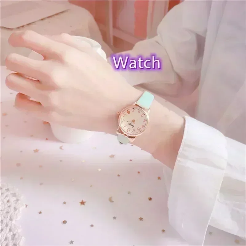 2025 Kinder Liebe Digitale Zifferblatt Kinder Set Uhr Lederband Quarz Uhren Kind Mädchen Uhr kinder Uhr + armband