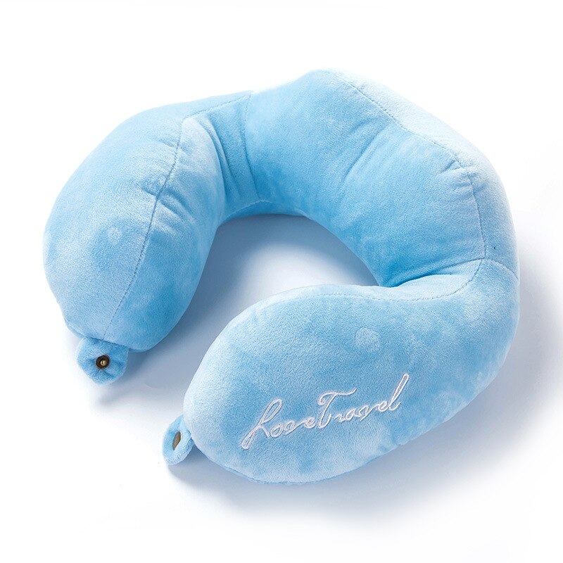 1pc memory foam pad u-formet reise nakkepute fly bil reise sove myk bomull nakkepute bil pute: A002