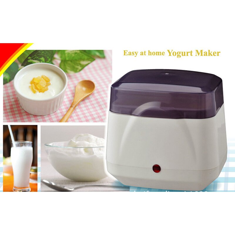 Yoghurtmaskin maskin elektrisk yoghurtmaskin gratis oppbevaringsbeholder og lokk perfekt til organisk, søtet, smaksatt, vanlig eller sug