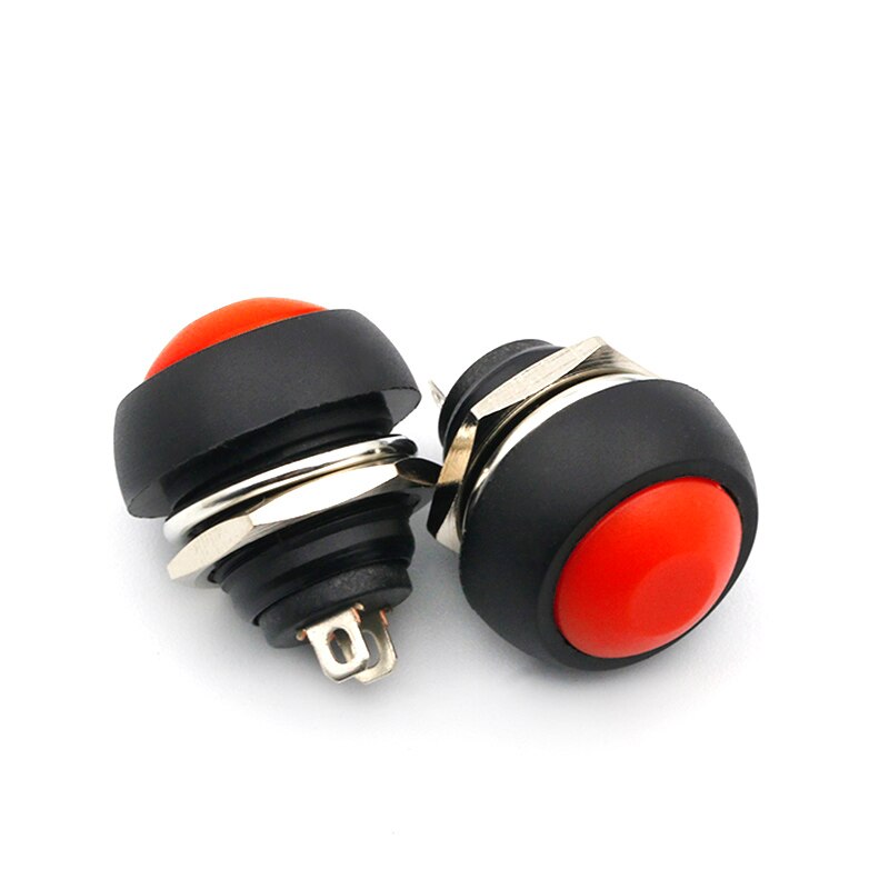 12Mm PBS-33B Waterdichte Momentary Aan Uit Drukknop Swithch Mini Ronde Schakelaar: Rood