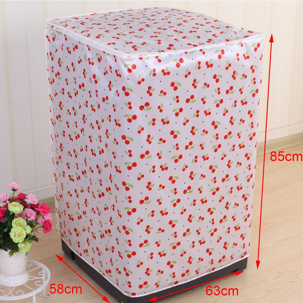 Accessory Zipper Floral Printed Waterproof Easy To Clean Dust Proof Front Loading Washing Machine Cover Protective Case Home