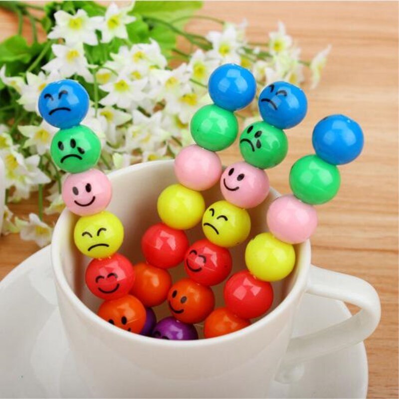 Sugar-Coated Haws Cartoon Smile Graffiti Pen 7 Colors Crayons Wax Crayon Stationery for Kids