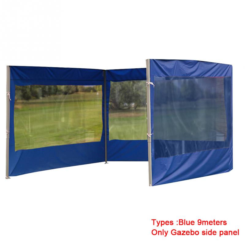 Outdoor Tent Accessories Gazebo Side Panel Durable Sidewall Anti-UV Oxford Cloth Protect Wind Cold Rain Support Washing Reused: Blue 9meters 2