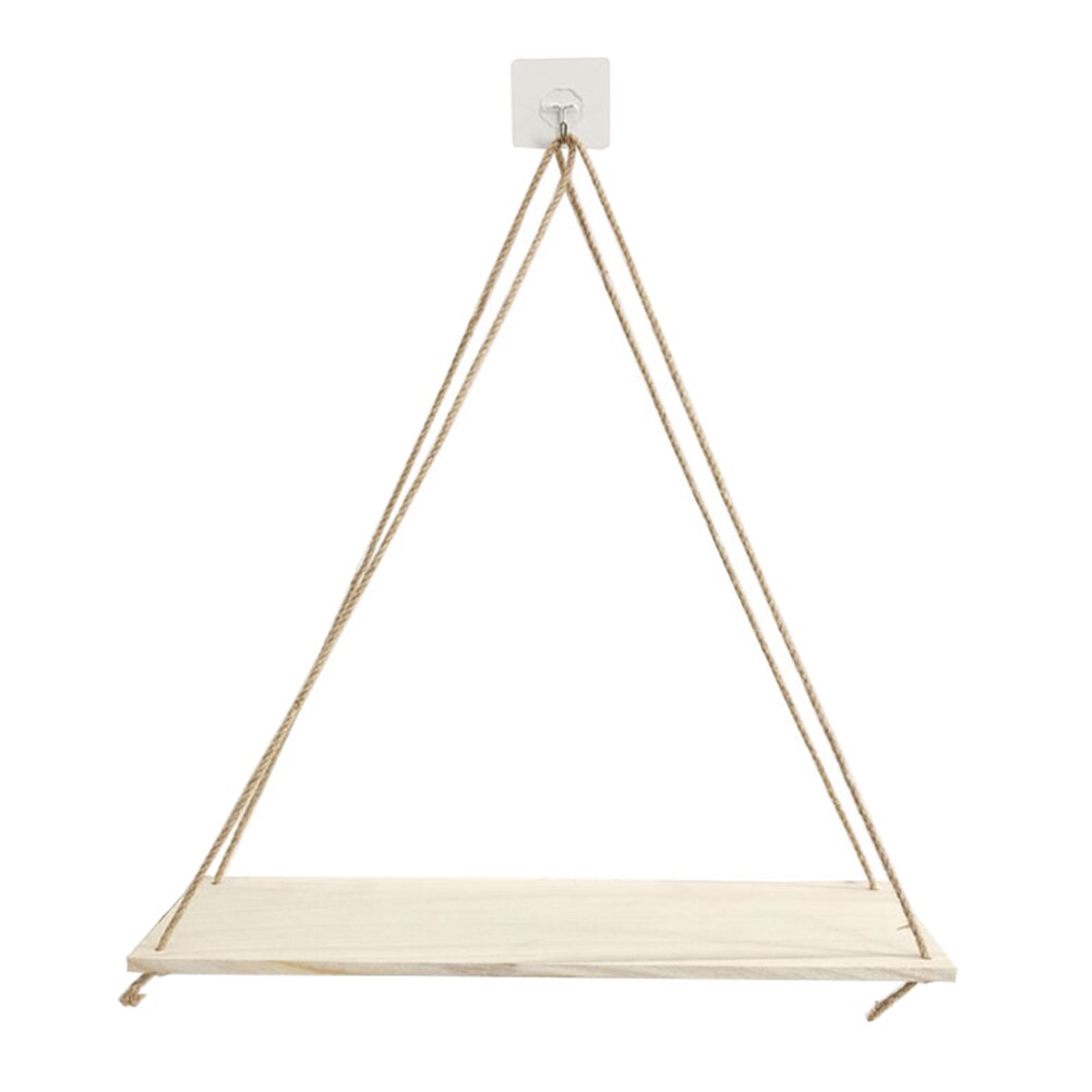 Estante colgante de madera para plantas, estante de almacenamiento para piezas del hogar, cuerda de pared, maceta colgante, estante de almacenamiento, decoración para jardín y hogar: Log Color L
