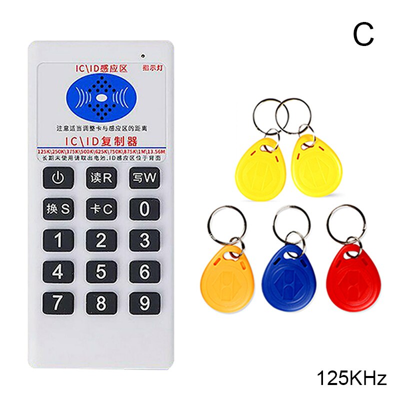 RFID ID Card Copier with Button Induction Portable Card Writer Reader for Access Cards PUO88: c