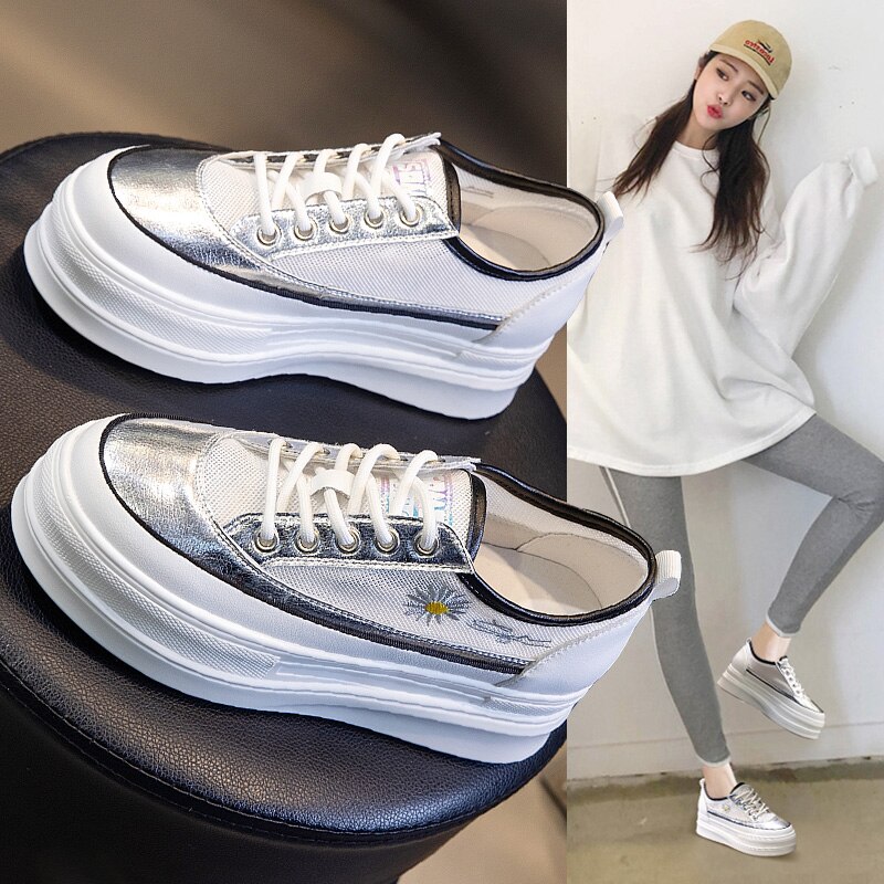 Offre spéciale femme skateboard baskets été femmes sport baskets hauteur augmenter chaussures de marche chaussures de skateboard pour dames