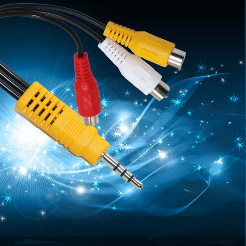 3,5 mm jack naar 3 RCA mannelijke audio video AV-kabel AUX stereosnoer 3 RCA standaard converterdraad voor luidspreker TV Box CD DVD-speler