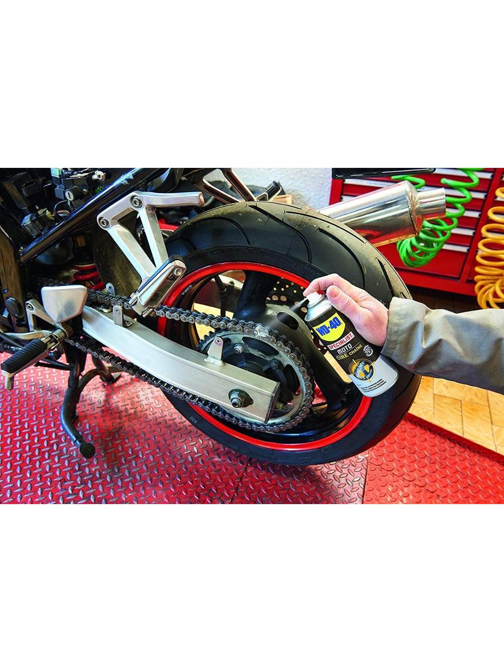 WD-40-Grasa de Cadenas para motocicleta, Spray de 400ml para cajas, transmisores y anillos