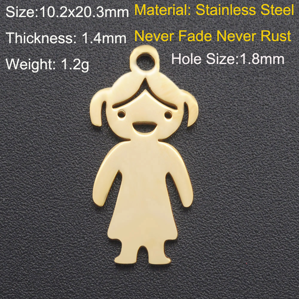 5 Stks/partij 316 Roestvrij Staal Jongen Meisje Familie Charm Hanger Dochter Bedels Voor Armband Maken Sieraden Hanger: Violet