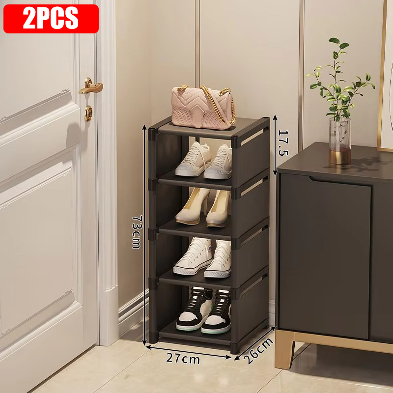 Mehrere Schichten, Schuh-Organizer, Verwendung ein der Tür, Schuhregal-Organizer, Vliesstoff-Gestell, stapelbares Regal, verstellbar, platzsparend