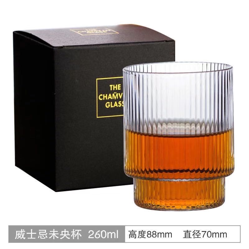 Vertikale mønster håndlavet japansk edo krystal gammeldags whisky rock briller verre whisky tumbler vinglas charms cup: 1 stk