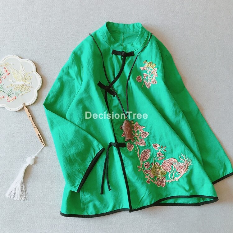 Ropa tradicional china para mujer, top hanfu, tops y pantalón para mujer, ropa oriental china, tops cheongsam de hada para mujer: color2