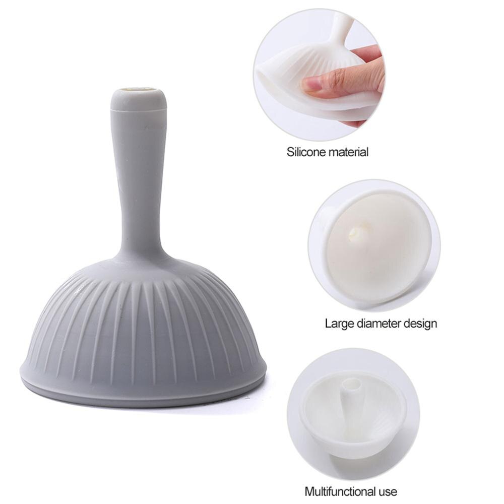 Embudos multifuncionales 2 en 1, embudos plegables de silicona de alimentaria, miniembudo separador de aceite de cocina, bebidas de vino, embudos separadores: Grey