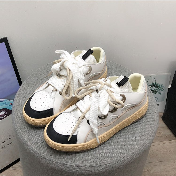 Women Skateboarding Shoes,Casual Shoes,Canvas Shoes with Exaggerated Shoelaces,Size 35-40
