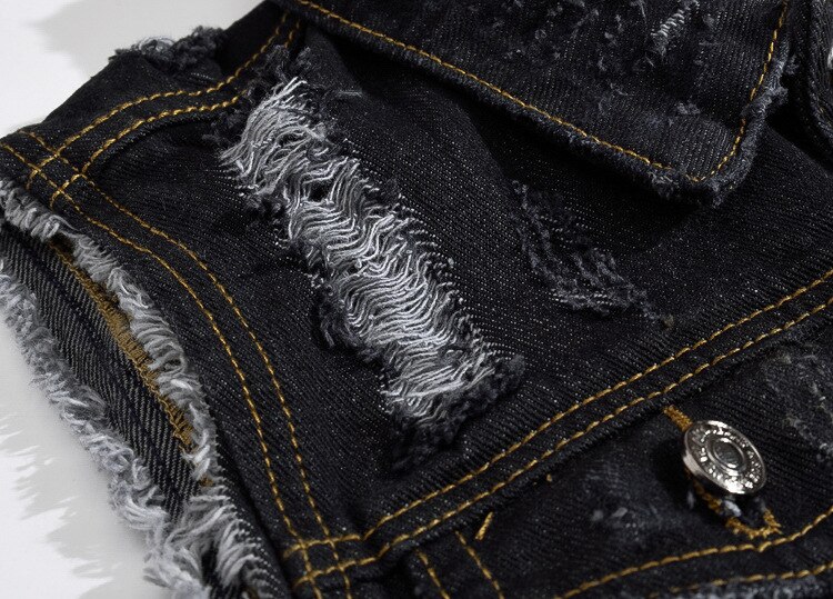 Veste en Jean déchiré gilet en Jean homme Hip Hop Jean manteaux gilet hommes Cowboy veste sans manches homme débardeur grande taille M-5XL