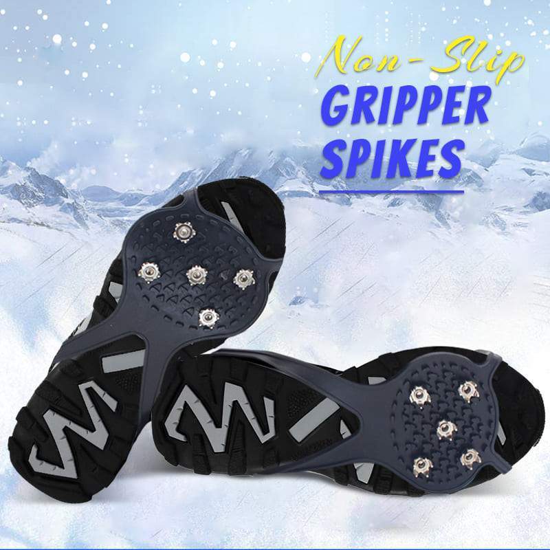 Punte di presa antiscivolo universali 1 paio 5 denti ramponi pinza di ghiaccio Spike manopole tacchetti per borchie da neve scarpe arrampicata escursionismo copertura