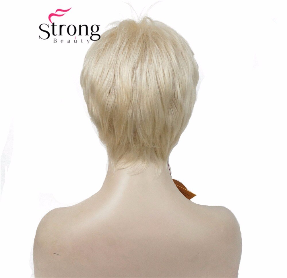StrongBeauty Super Korte Gelaagde en Spikey Blonde Full Synthetische Pruik Pruiken Zwart Bruin KLEUR KEUZES