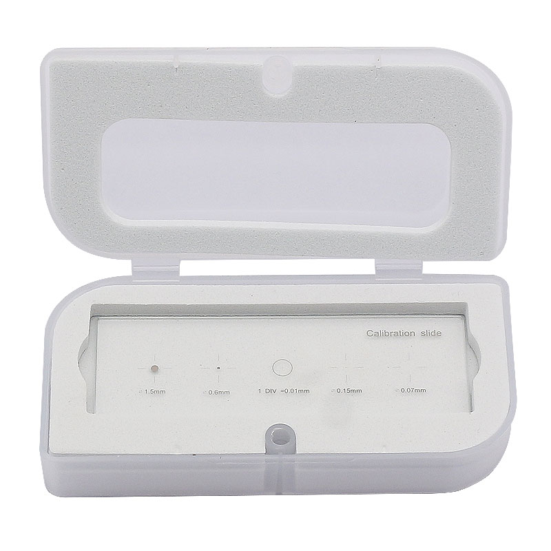 Microscope Micrometer Calibration Glass Slide Cross Dot 0.01 mm with 4 Reticle Calibration Dots Microscope Stage Micrometer
