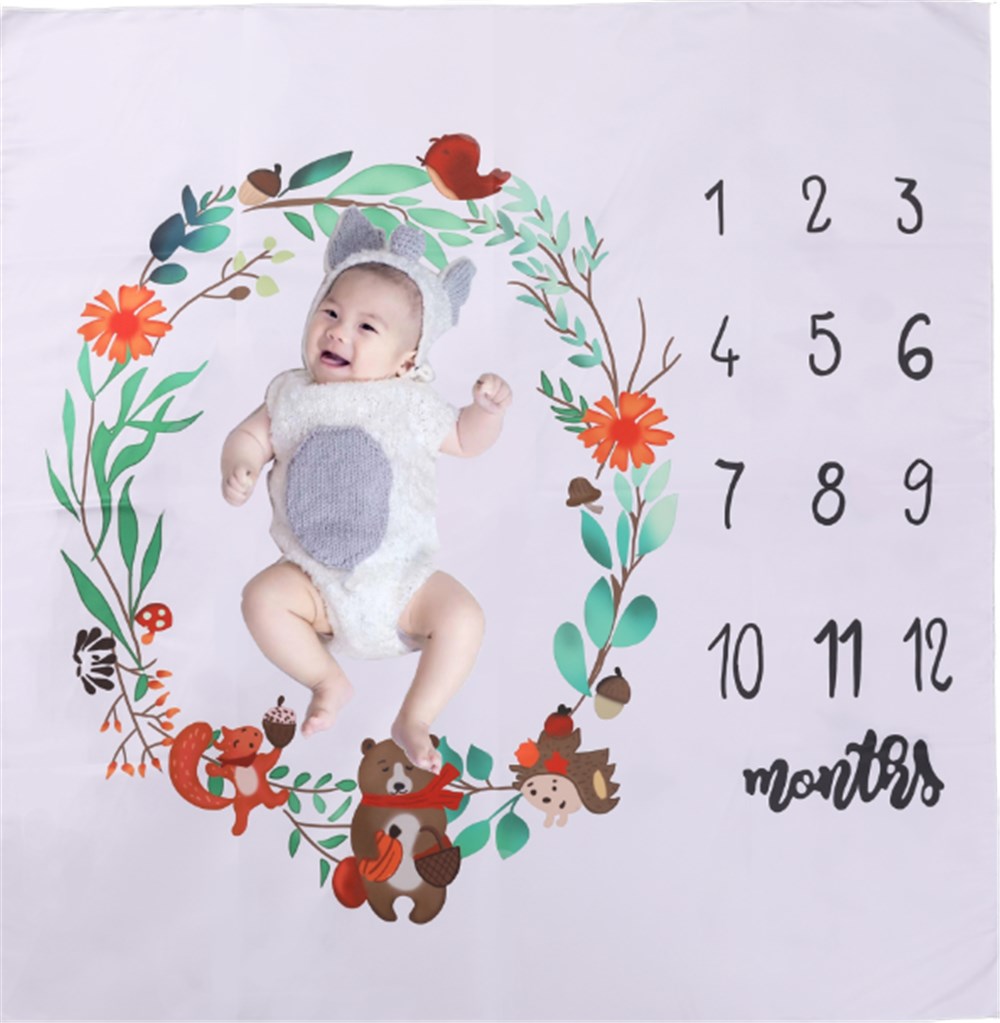 Infantile bébé jalon couverture Photo fille garçon -né photographie bébé mensuel douche couverture croissance arrière-plan accessoires