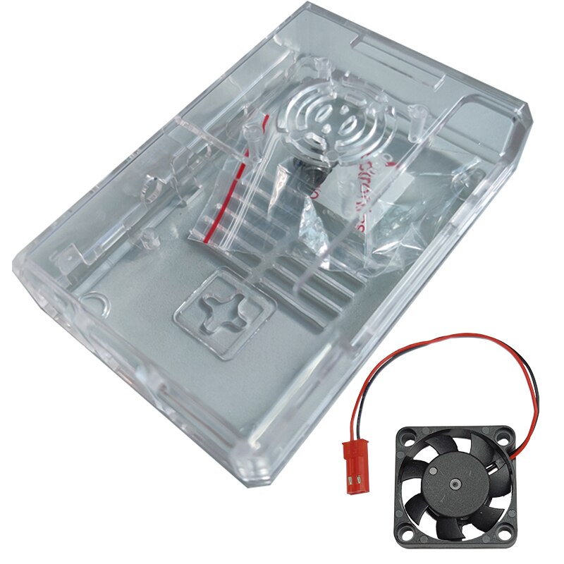 Funda Raspberry pi 4, carcasa Raspberry Pi con ventilador de refrigeración, funda negra transparente para Raspberry Pi 4 modelo B, Pi 4B, Pi 4: Trans ase with fan