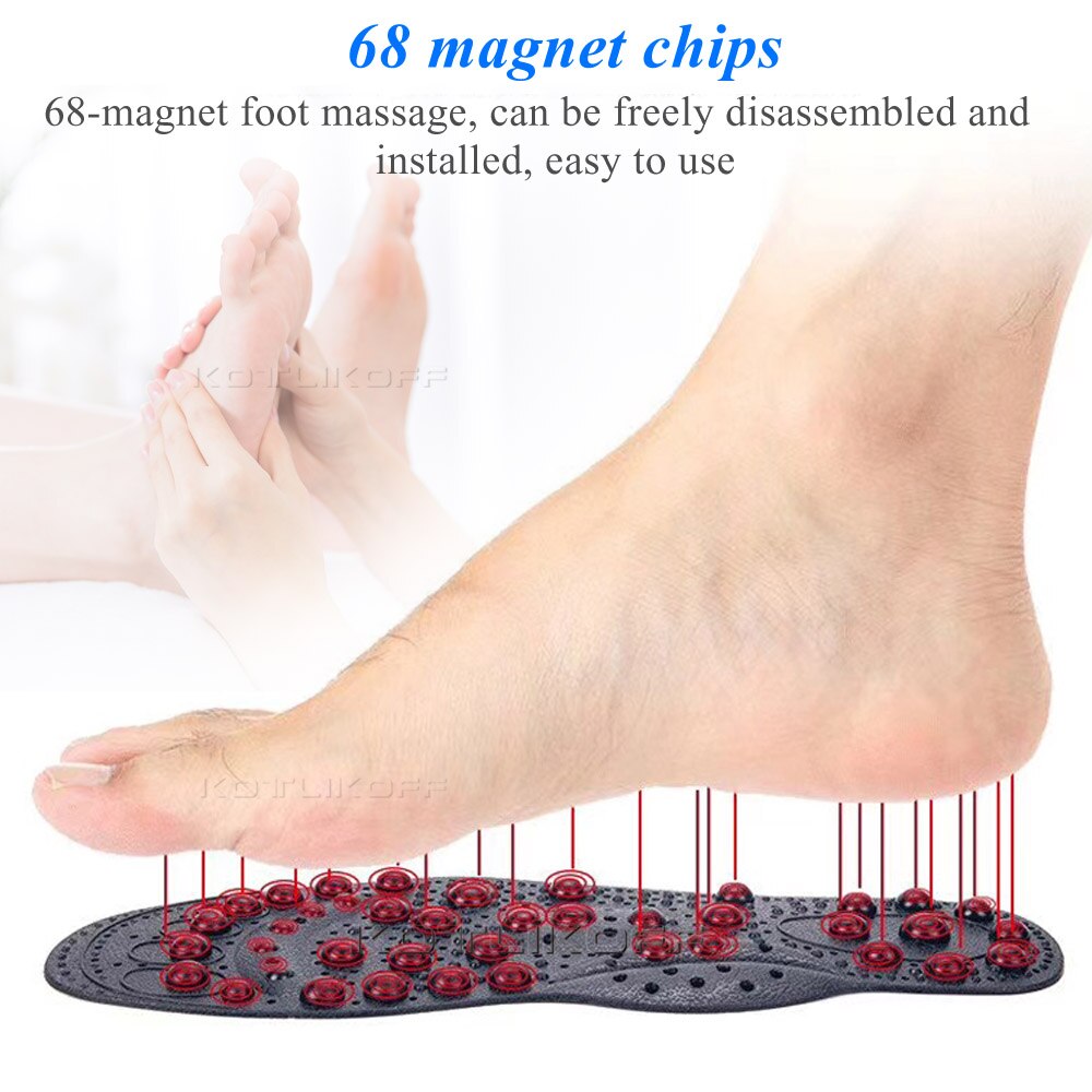 Plantillas de terapia magnética, mejora mejorada, 68 imanes, almohadillas de acupresión para zapatos, masaje adelgazante, Unisex