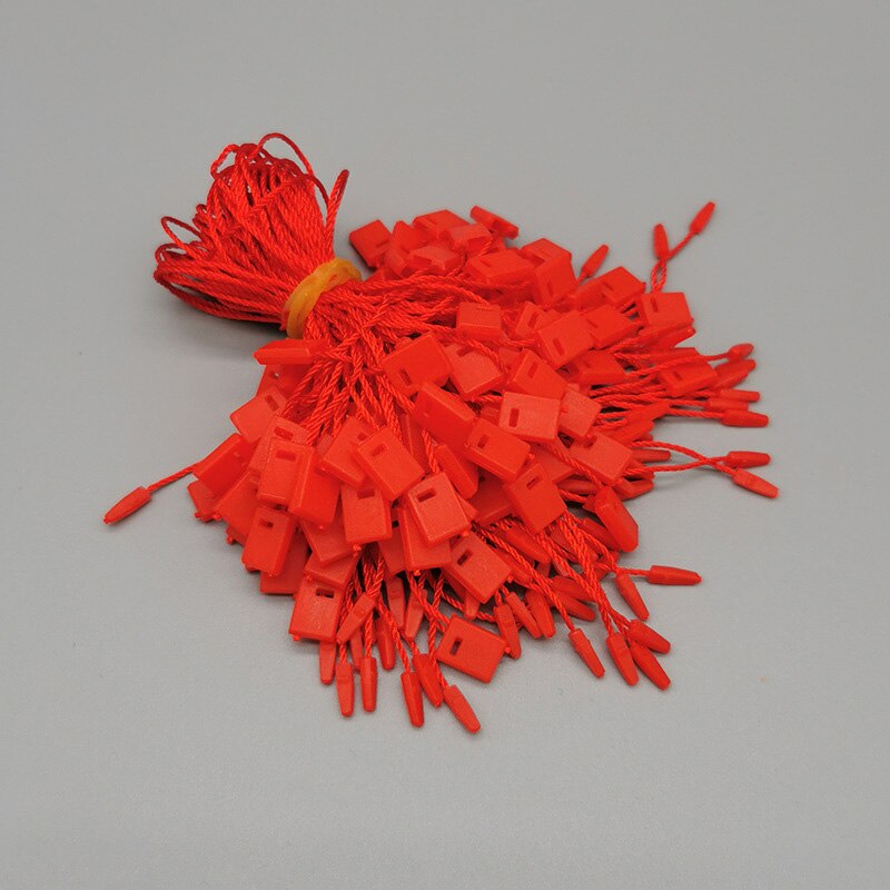 1000pcs Polyester Tag White Beige Black Hang Tag Rope Plastic String Snap Lock Pin Loop Tie Fasteners DIY Clothing Labels: B-1