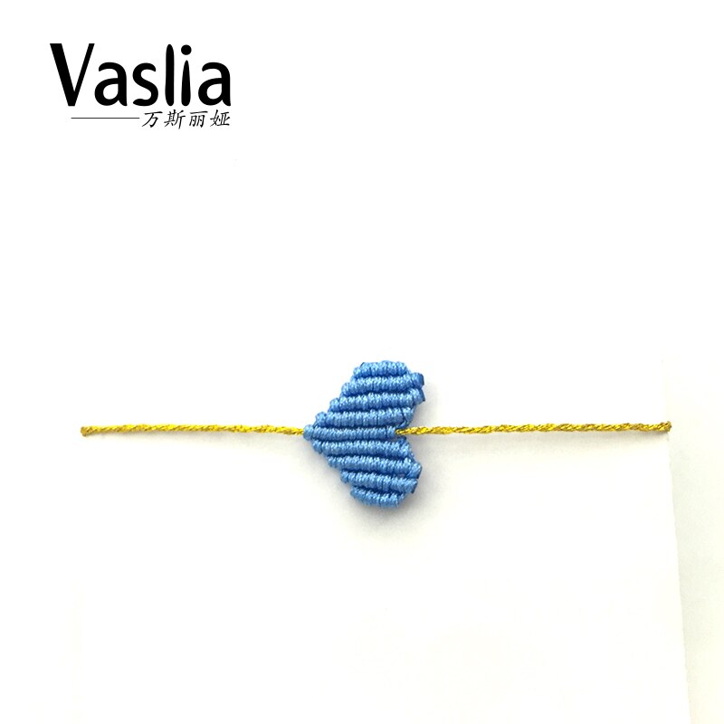 VISALIA-pulsera trenzada con forma de corazón para mujer, de la suerte arcoíris brazalete con, hilo simple de , joyería hecha a mano, el mejor de verano: Light blue