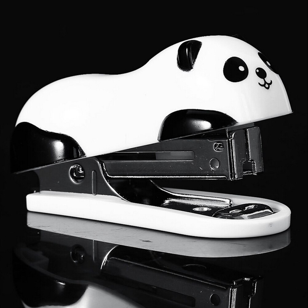 1Pc Cute Mini Stapler Set Cartoon Panda Paper Clips Binding Binder Office School Supplies Staionery Book Sewer