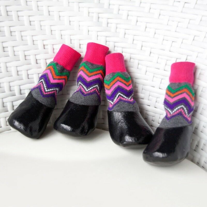 4 Pcs Pet Dog Shoes Boots Waterproof Socks Puppy Non-slip Outdoor Feet Cover TSH Shop