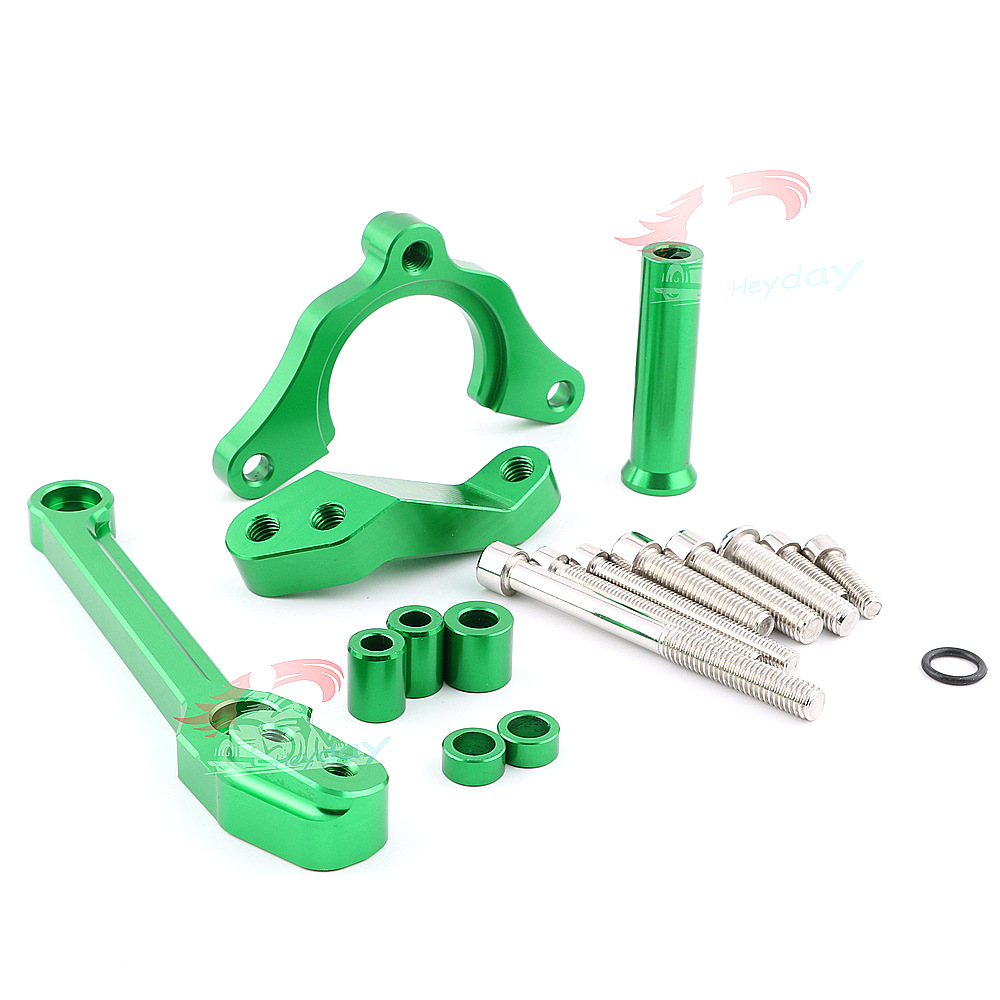 Soporte de amortiguador de pedal de aleación de titanio para motocicleta Kawasaki Z900, mango de amortiguación de dirección para motocicleta, codificación dura orientada: green