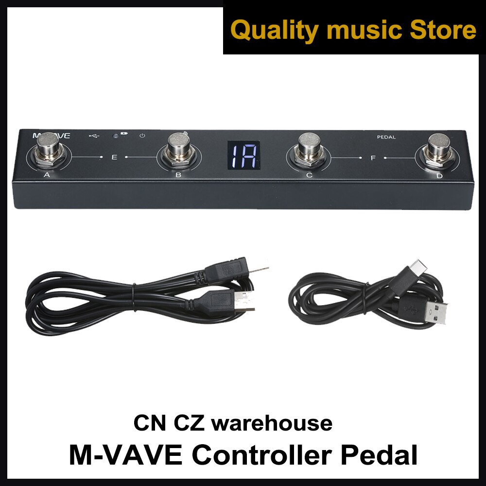 M-VAVE Chocolate BT Wireless MIDI Controller Rechargeable 4 Buttons Portable MIDI Foot Controller Pedal APP Control Guitar Parts