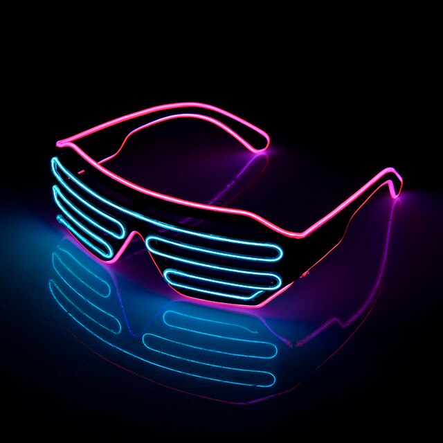 LED Leuchtende Nachtsicht Gläser Halloween glühend Neon- Weihnachten Party Blinklicht Sonnenbrille Glas Festival Brillen: 008